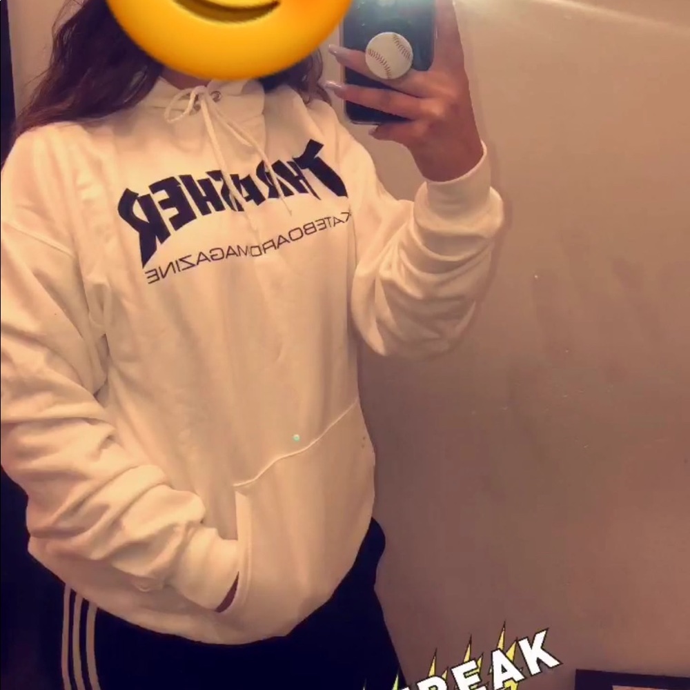 white thrasher jacket